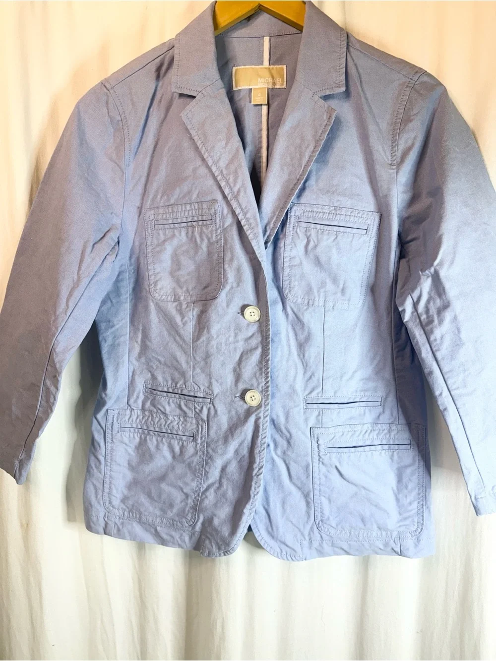Michael Kors Light Blue Cotton Blazer Jacket
